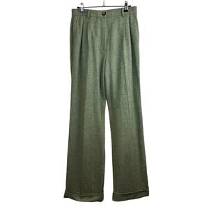 NWOT Vintage Green Wool Trousers Made in France Madam Old England Size 40/8